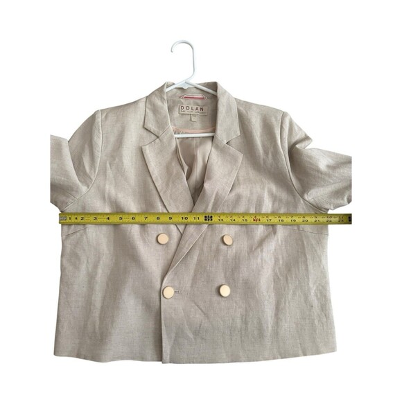 DOLAN Left Coast‎ Pleated-Back Cropped Blazer Gold Buttons Linen Blend Size L - Picture 5 of 8